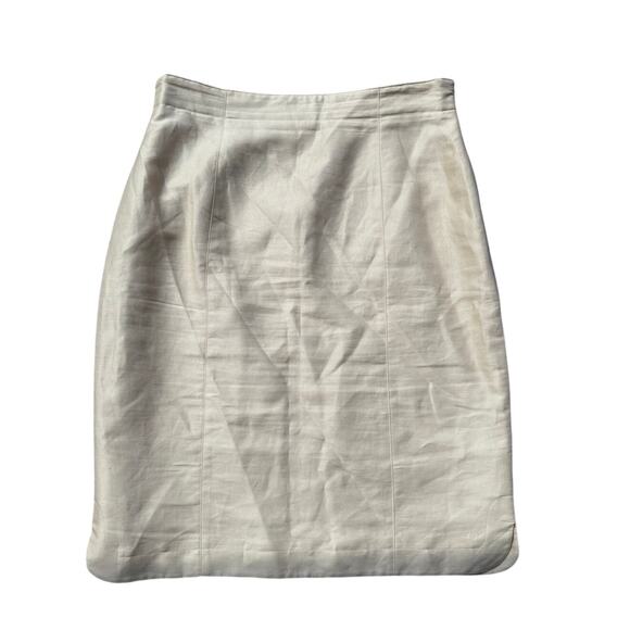 Escada Dresses & Skirts - ESCADA light pale yellow linen cotton natural straight pencil skirt vintage